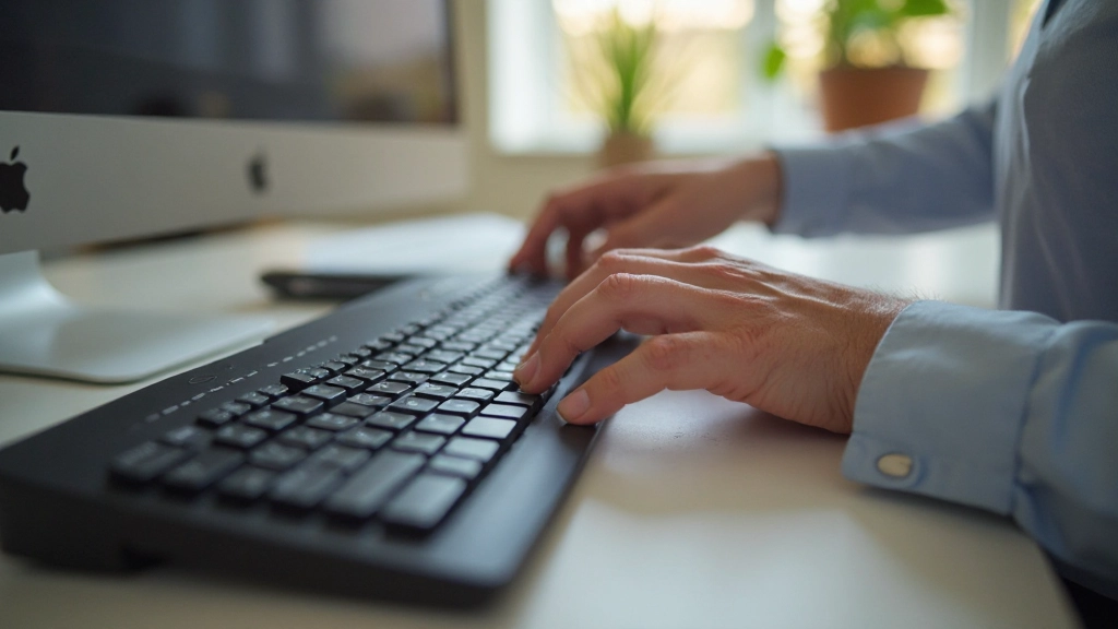 Nahaufnahme einer Tastatur mit großen Tasten, Symbol für barrierefreie Navigation